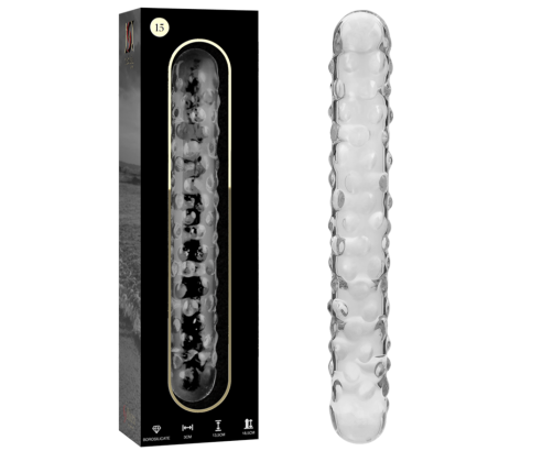 NEBULA SERIES BY IBIZA - MODEL 15 DILDO BOROSILICATE GLASS CLEAR 18.5 CM -O- 3 CM