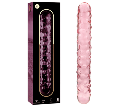 NEBULA SERIES BY IBIZA - MODEL 15 DILDO BOROSILICATE GLASS PINK 18.5 CM -O- 3 CM