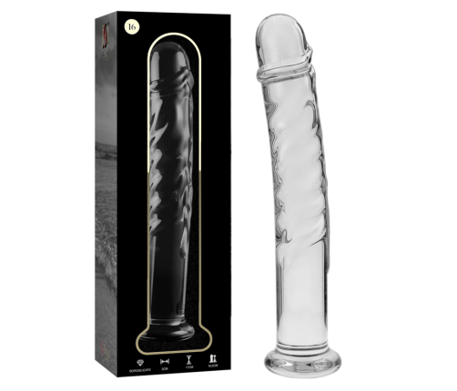 NEBULA SERIES BY IBIZA - MODEL 16 DILDO BOROSILICATE GLASS CLEAR 18.5 CM -O- 3 CM