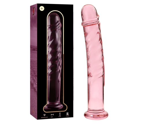 NEBULA SERIES BY IBIZA - MODEL 16 DILDO BOROSILICATE GLASS PINK 18.5 CM -O- 3 CM