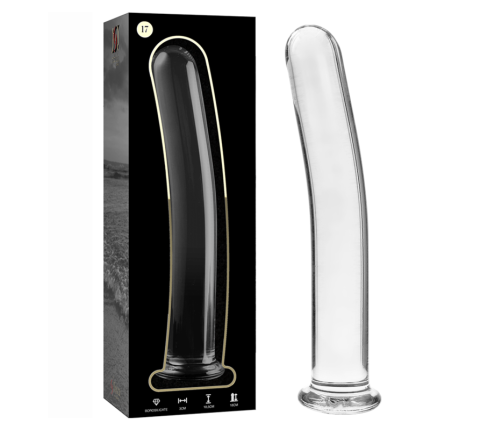 NEBULA SERIES BY IBIZA - MODEL 17 DILDO BOROSILICATE GLASS CLEAR 18.5 CM -O- 3 CM