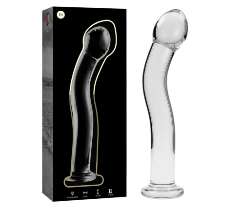 NEBULA SERIES BY IBIZA - MODEL 18 DILDO BOROSILICATE GLASS CLEAR 18.5 CM -O- 3.5 CM