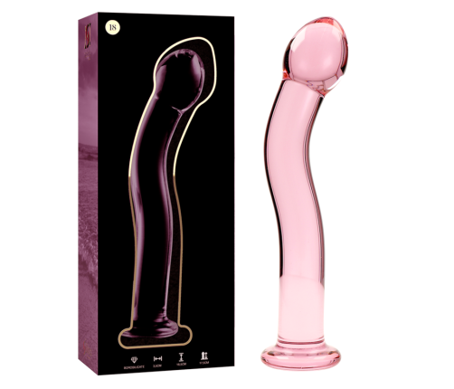 NEBULA SERIES BY IBIZA - MODEL 18 DILDO BOROSILICATE GLASS PINK 18.5 CM -O- 3.5 CM