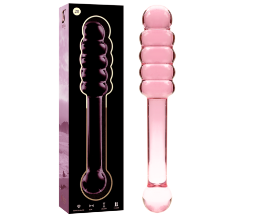 NEBULA SERIES BY IBIZA - MODEL 20 DILDO BOROSILICATE GLASS PINK 20.5 CM -O- 3 CM