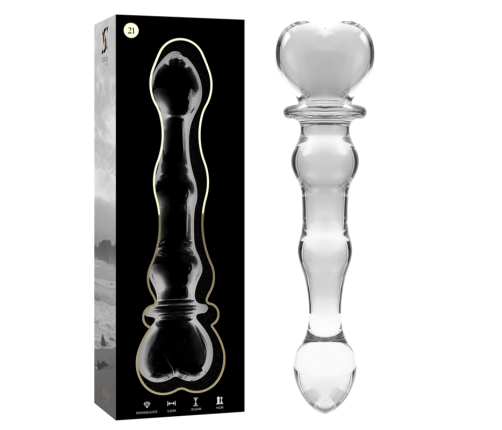 NEBULA SERIES BY IBIZA - MODEL 21 DILDO BOROSILICATE GLASS CLEAR 20.5 CM -O- 3.5 CM