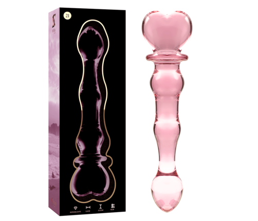 NEBULA SERIES BY IBIZA - MODEL 21 DILDO BOROSILICATE GLASS PINK 20.5 CM -O- 3.5 CM