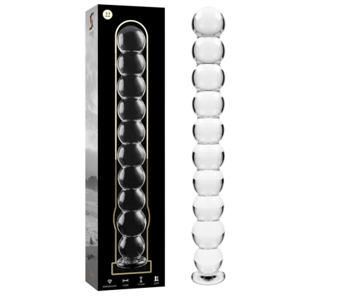 NEBULA SERIES BY IBIZA - MODEL 22 DILDO BOROSILICATE GLASS CLEAR 21.5 CM -O- 2.5 CM