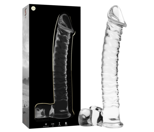 NEBULA SERIES BY IBIZA - MODEL 23 DILDO BOROSILICATE GLASS CLEAR 21.5 CM -O- 4 CM