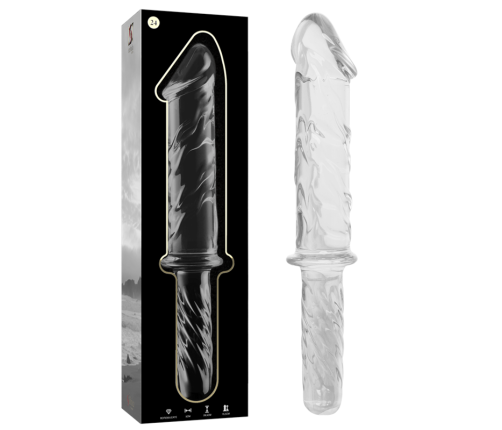 NEBULA SERIES BY IBIZA - MODEL 24 DILDO BOROSILICATE GLASS CLEAR 28.5 CM -O- 5 CM