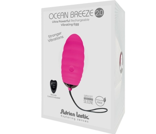 ADRIEN LASTIC - OCEAN BREEZE 2.0 RECHARGEABLE VIBRATING EGG REMOTE CONTROL PINK