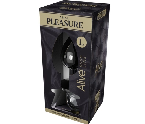 ALIVE - ANAL PLEASURE MINI PLUG METAL BLACK SIZE L