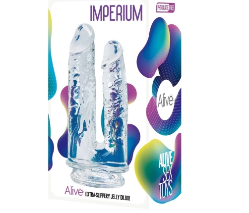 ALIVE - IMPERIUM DOUBLE REALISTIC PENIS TRANSPARENT 12/14 CM