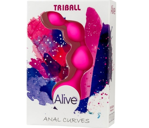 ALIVE - TRIBALL PINK SILICONE ANAL BALLS 15 CM