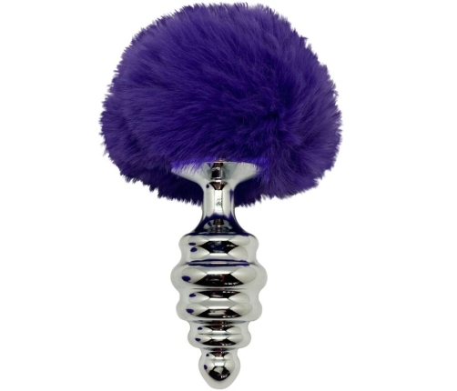 ALIVE - ANAL PLEASURE PLUG SPIRAL METAL FLUFFY DARK VIOLET SIZE M