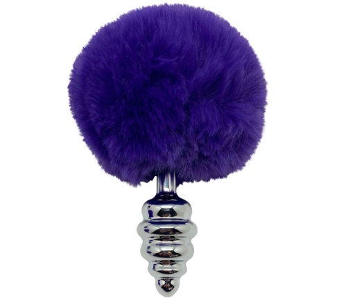 ALIVE - ANAL PLEASURE PLUG SPIRAL METAL FLUFFY DARK VIOLET SIZE S