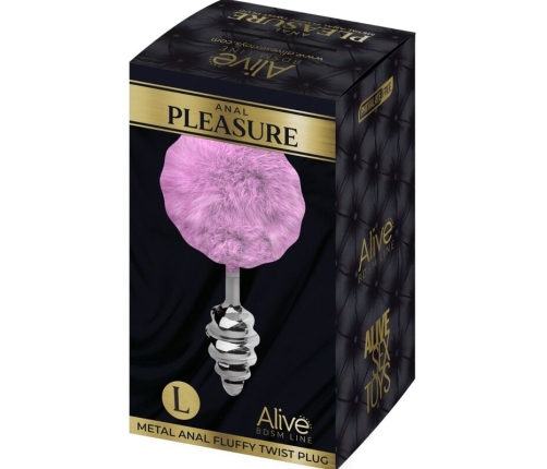ALIVE - ANAL PLEASURE PLUG SPIRAL METAL FLUFFY VIOLET SIZE L