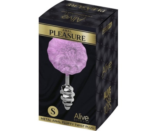 ALIVE - ANAL PLEASURE PLUG SPIRAL METAL FLUFFY VIOLET SIZE S