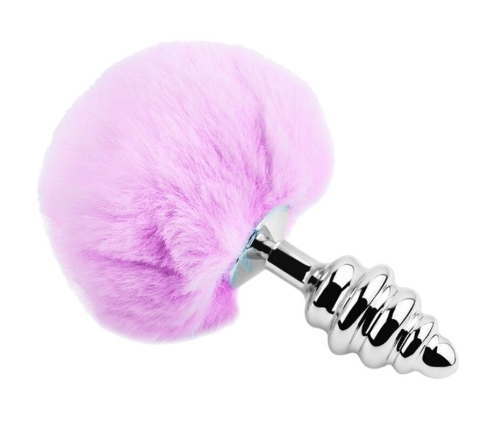 ALIVE - ANAL PLEASURE PLUG SPIRAL METAL FLUFFY VIOLET SIZE S