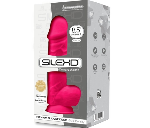 SILEXD - MODELO 1 PENE REALÍSTICO SILICONA PREMIUM SILEXPAN FUCSIA 21.5 CM
