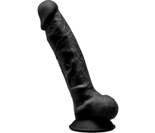 SILEXD - MODEL 1 REALISTIC PENIS PREMIUM SILEXPAN SILICONE BLACK 17.5 CM