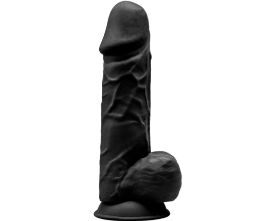SILEXD - MODELO 1 PENE REALÍSTICO SILICONA PREMIUM SILEXPAN NEGRO 21.5 CM