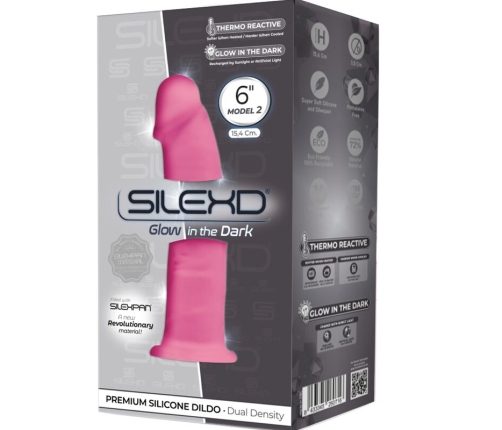 SILEXD - MODEL 2 REALISTIC PENIS PREMIUM SILEXPAN SILICONE FLUORESCENT PINK 15 CM