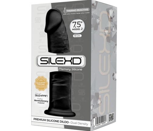 SILEXD - MODEL 2 REALISTIC PENIS PREMIUM SILEXPAN SILICONE BLACK 19 CM