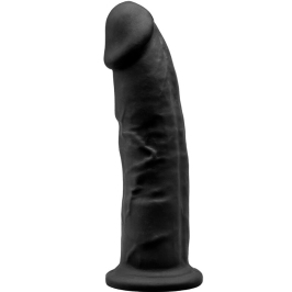 SILEXD - MODELO 2 PENE REALÍSTICO SILICONA PREMIUM SILEXPAN NEGRO 23 CM