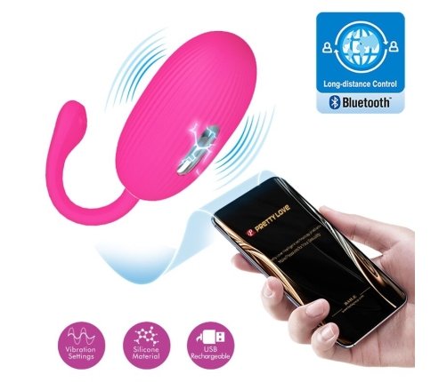 PRETTY LOVE - DOREEN RECHARGEABLE VIBRATING EGG MAGENTA REMOTE CONTROL