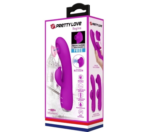 PRETTY LOVE - REGINA RECHARGEABLE VIBRATOR-SUCTION GEL PURPLE