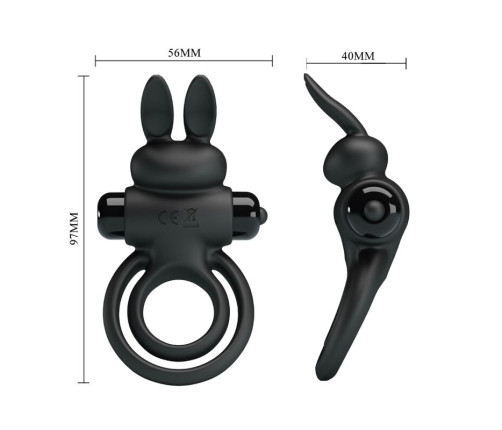PRETTY LOVE - VIBRATOR III RABBIT RING FOR BLACK PENIS