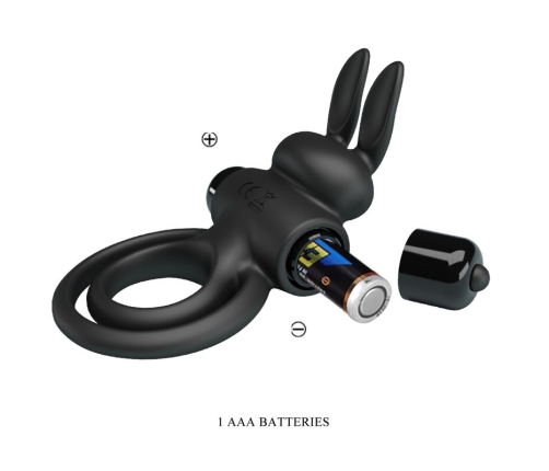 PRETTY LOVE - VIBRATOR III RABBIT RING FOR BLACK PENIS