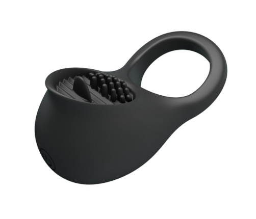 PRETTY LOVE - ANILLO VIBRADOR PARA PENE CON LENGUA NEGRO