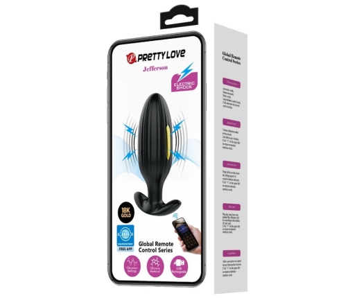 PRETTY LOVE - JEFFERSON APP CONTROLLED ANAL PLUG BLACK