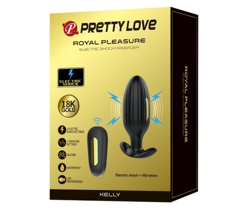 PRETTY LOVE - KELLY PLUG ANAL VIBRADOR RECARGABLE NEGRO