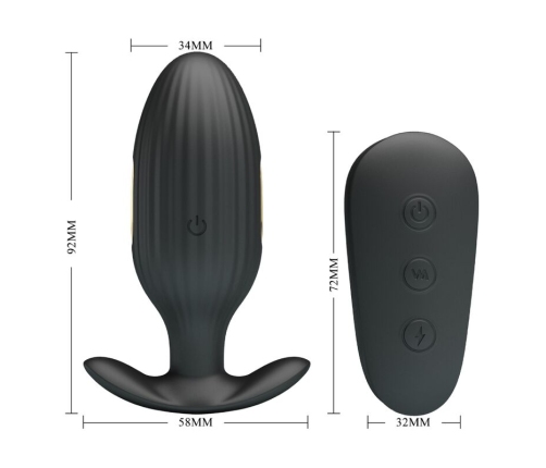 PRETTY LOVE - KELLY PLUG ANAL VIBRADOR RECARGABLE NEGRO
