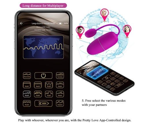 PRETTY LOVE - NYMPH HUEVO VIBRADOR CONTROLADO POR APP VIOLETA