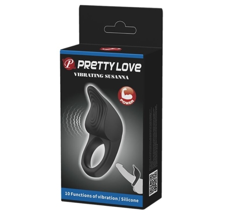 PRETTY LOVE - SUSANNA VIBRATING PENIS RING BLACK
