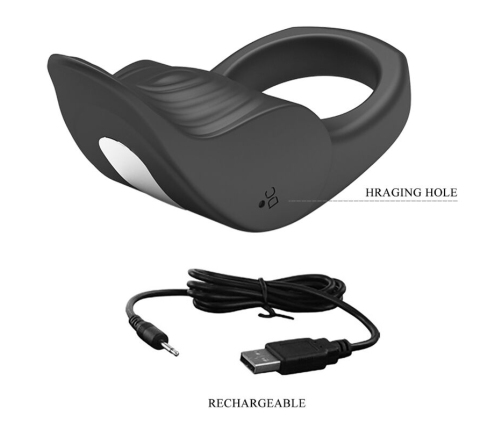 PRETTY LOVE - SUSANNA VIBRATING PENIS RING BLACK