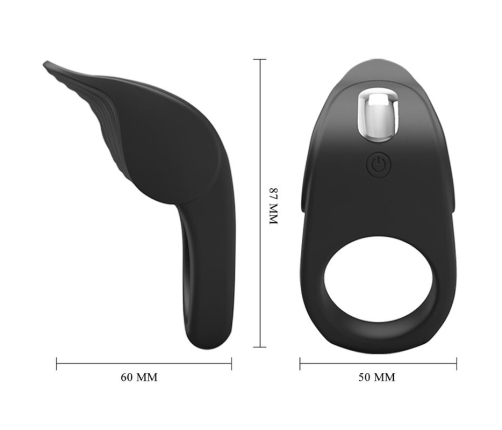 PRETTY LOVE - SUSANNA VIBRATING PENIS RING BLACK