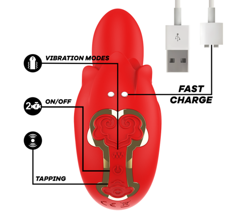 MIA - SELENA STIMULATOR VIBRATING + TAPPING RED