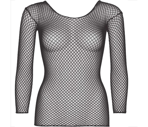LEG AVENUE - FISHNET LONG SLEEVE T-SHIRT BLACK