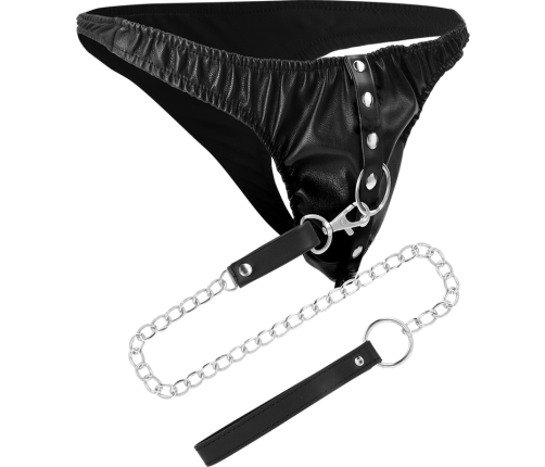 DARKNESS - SUBMISSION THONG WITH METAL CHAIN