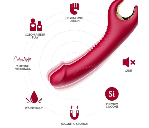 ARMONY - PRINCE DILDO VIBRATOR & ROTATOR RED