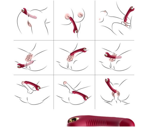 ARMONY - PRINCE DILDO VIBRATOR & ROTATOR RED