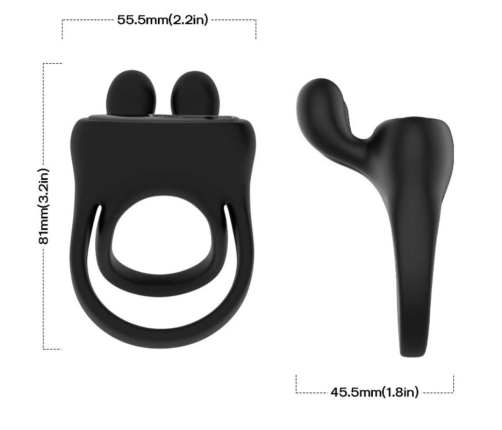 ARMONY - RING VIBRATOR RABBIT BLACK