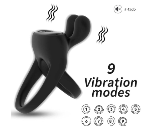 ARMONY - RING VIBRATOR RABBIT BLACK