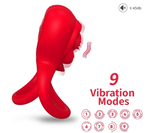 ARMONY - RING VIBRATOR HEART RED
