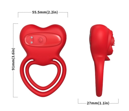 ARMONY - RING VIBRATOR HEART RED