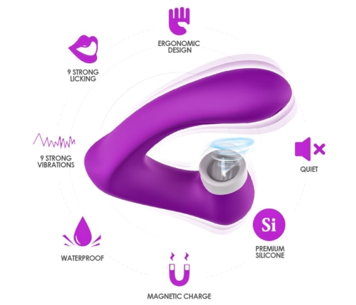 ARMONY - SECRETKISS LICKING VIBRATING CLIT & VIBRATOR CURVED PURPLE